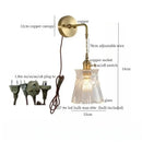 Fluted brass glass led wall sconce for bedroom