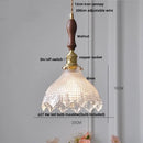 Fluted clear glass pendant light with brass finish – kitchen dining