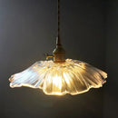 Fluted clear glass pendant light with brass finish – kitchen dining