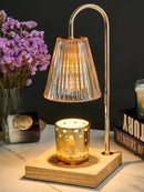Fluted glass gold wax melting candle warmer bedroom decor
