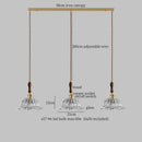 Fluted glass led pendant lamp with brass accents for dining room