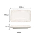 Fluted petal white ceramic dinnerware set dining room gold trim