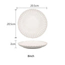 Fluted petal white ceramic dinnerware set dining room gold trim