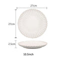 Fluted petal white ceramic dinnerware set dining room gold trim