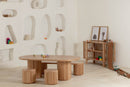 Fluted Oval Kids Table – Solid European Oak Activity Table