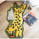 Flying tiger leopard hand tufted olive green rug bedroom decor