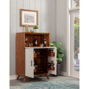 Flynn Large Bar Cabinet, Chestnut/White