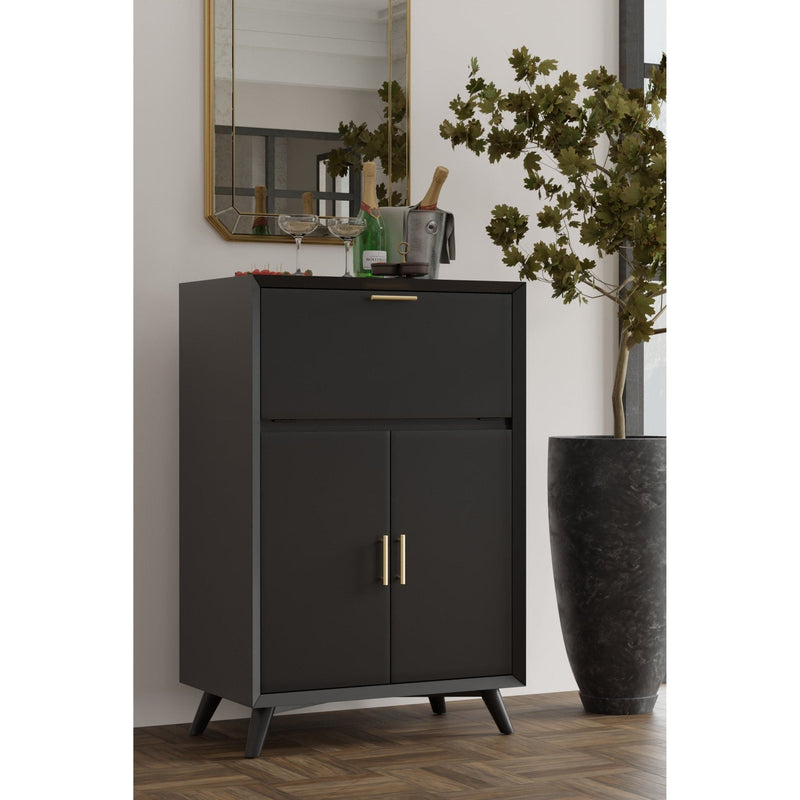 Flynn Large Bar Cabinet, Black