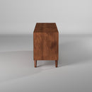 Flynn Large TV Console, Chestnut/White