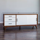 Flynn Large TV Console, Chestnut/White