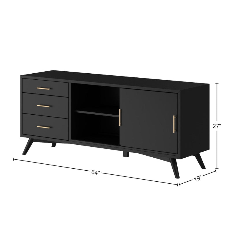 Flynn Large TV Console, Black