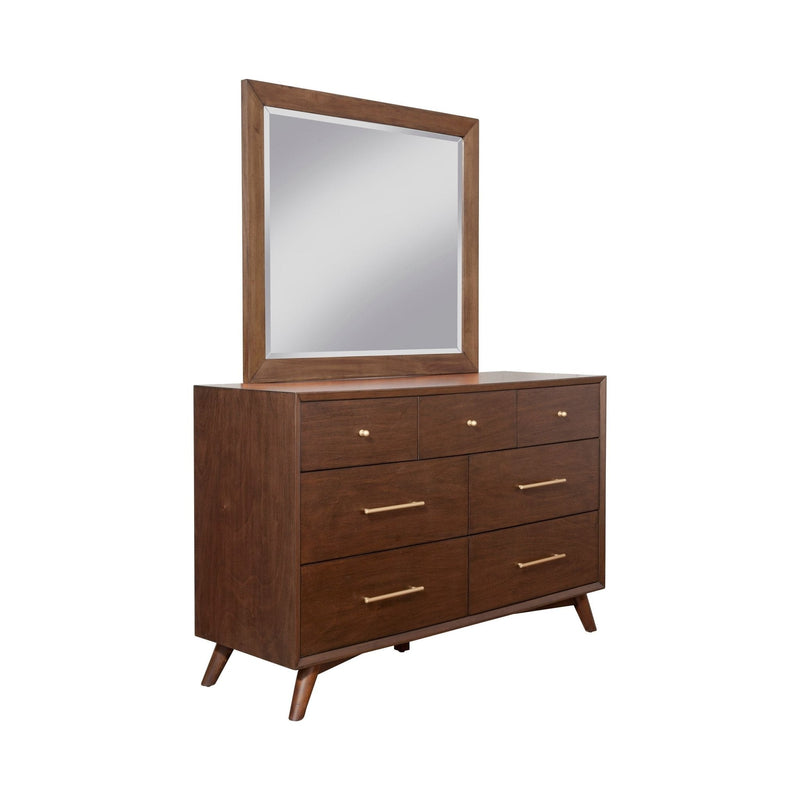 flynn mid century modern 7-drawer dresser acorn Alpine Furniture Flynn Walnut 7 Drawer Dresser