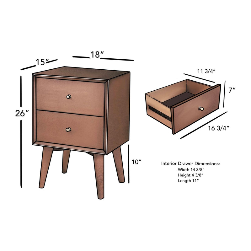 Flynn Nightstand, Cherry Acorn