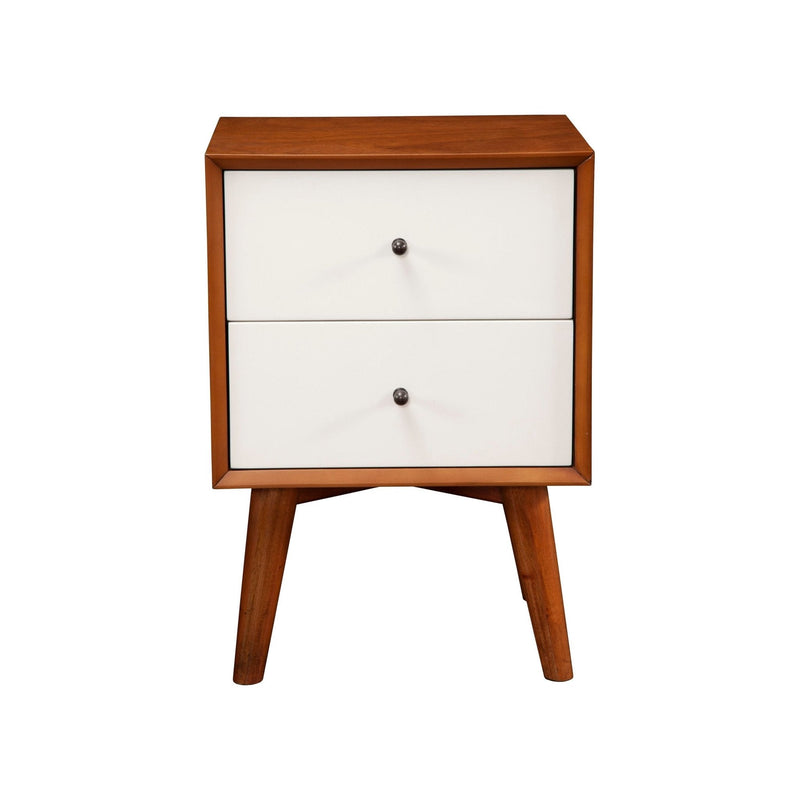 Flynn Nightstand, Acorn/White