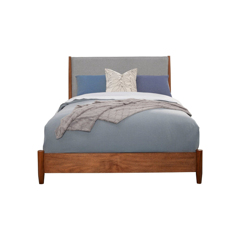 Flynn Panel Bed, Cherry Acorn/Grey