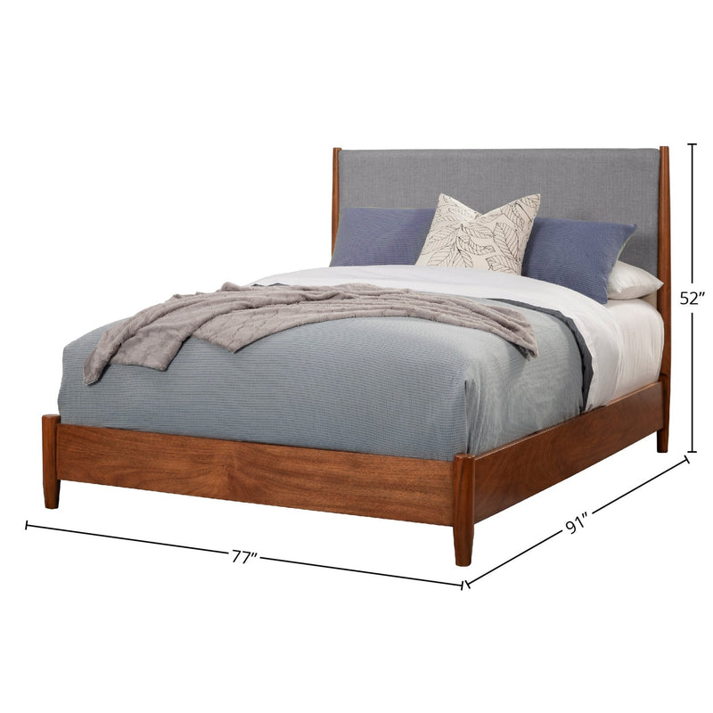 Flynn Panel Bed, Cherry Acorn/Grey