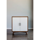 Flynn Small Bar Cabinet, Chestnut/White