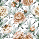 Fashionable Beige Peonies Wallpaper