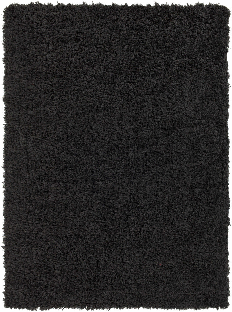 Siari Solid Black Shag Rug