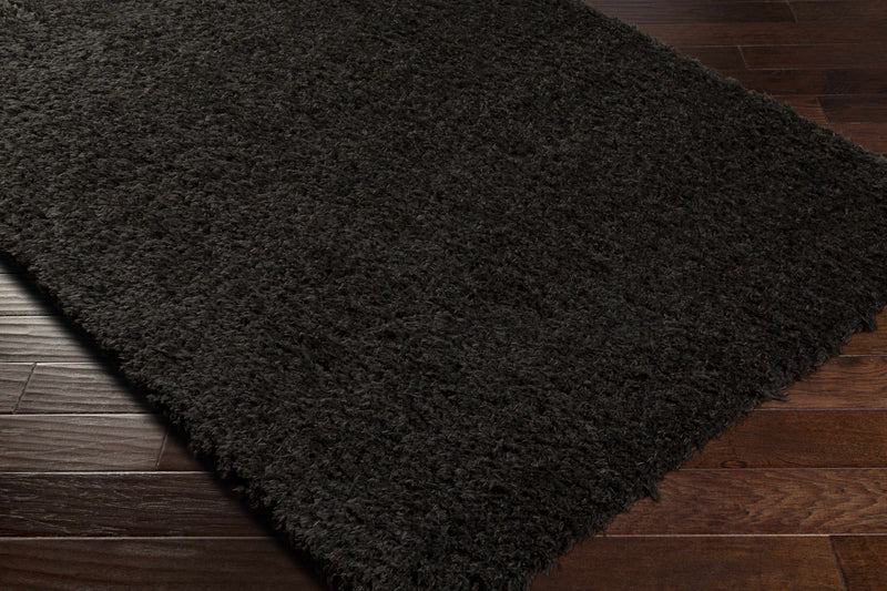 Siari Solid Black Shag Rug