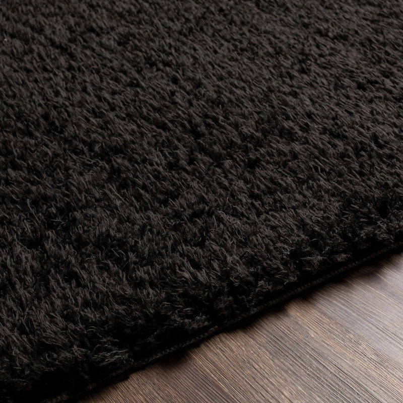 Siari Solid Black Shag Rug