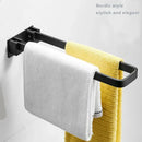 Foldable black & silver aluminum towel rack single layer bathroom bar