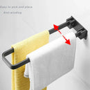 Foldable black & silver aluminum towel rack single layer bathroom bar