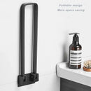 Foldable black & silver aluminum towel rack single layer bathroom bar