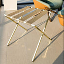 Boise-Foldable Metal Luggage Rack with Genuie Leather