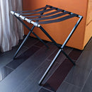 Carson-Foldable Metal Luggage Rack with Genuie Leather