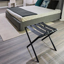 Chippewa-Foldable Metal Luggage Rack with Genuie Leather