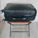 Foldable Metal Suitcase Rack with Genuie Leather