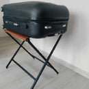 Foldable Metal Suitcase Rack with Genuie Leather