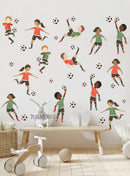 Soccer Players decals - Fabric Nursery Wall Art Decals