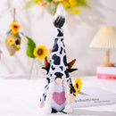 Eclectic Cow Plush Gnome Set, Farmhouse Decor