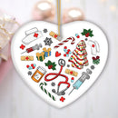 Cute Christmas Ornament Nursing Set, Bundle of Four Nurse Themed Gifts