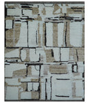 Fossil Custom Made Contemporary Brown Hand knotted Wool Rug