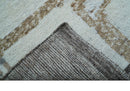 Fossil Custom Made Contemporary Brown Hand knotted Wool Rug