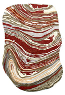 Fossil Modern Terracotta Maroon And Beige Hand Tufted 5x8 Wool Rug