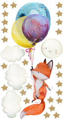 Hot Air Balloons and Planes Set - Fabric Nursery Wall Art Decals