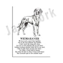 Framed black and white dog breed poetry poster set living room decor