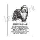 Framed black and white dog breeds poster set bedroom wall art