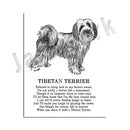 Framed black and white dog poetry poster living room wall art