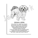 Framed black and white dog poetry poster living room wall art