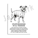 Framed black and white dog poetry poster living room wall art