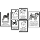 Framed black and white dog poetry poster living room wall art