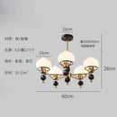 French bauhaus black & brass glass globe ceiling chandelier bedroom
