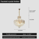 French bead chain crystal chandelier gold and chrome dining room