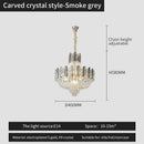French bead chain crystal chandelier gold and chrome dining room