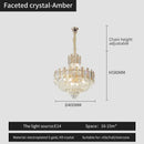 French bead chain crystal chandelier gold and chrome dining room